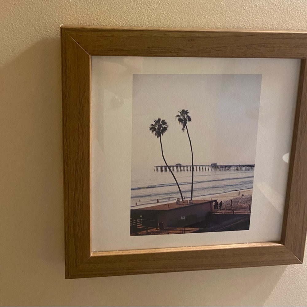 Framed Beach Scene Wall Art